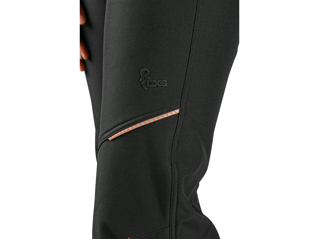 Kalhoty CXS TRENTON, zimní softshell, dětské, černé s HV žluto/oranžové doplňky, vel. 140